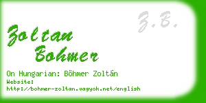 zoltan bohmer business card